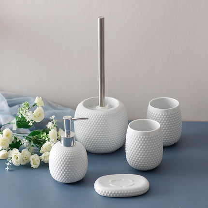 Clean White Ceramic Bathroom Accessories Set ✨🛁