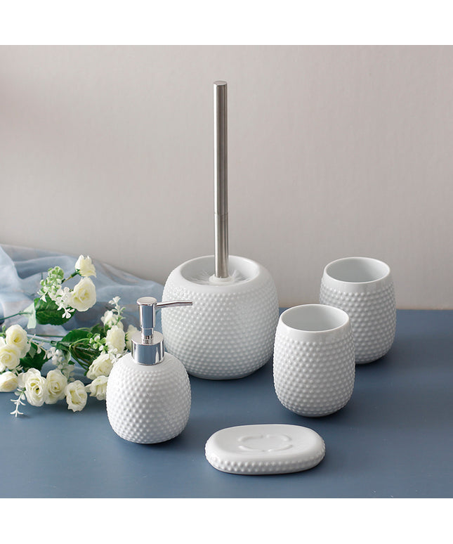 Clean White Ceramic Bathroom Accessories Set ✨🛁