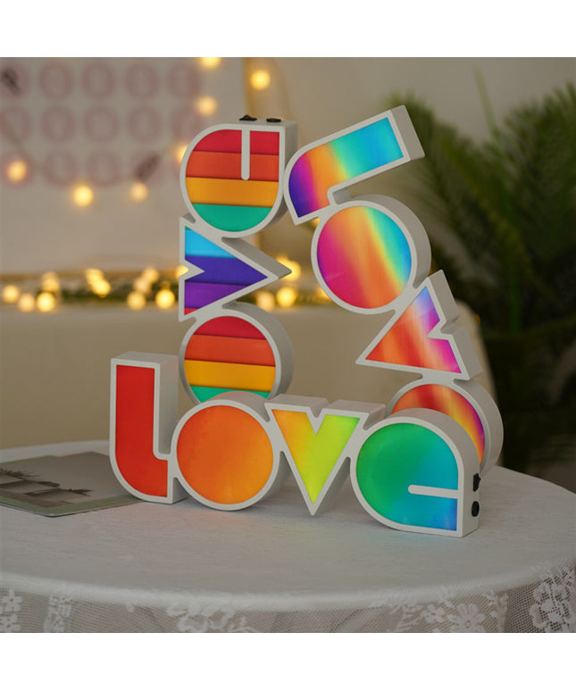 LOVE LED Light | Rainbow Neon Letter Décor