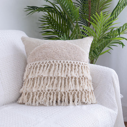 Tufted Moroccan Cushion Cover | Fringe Boho Pillowcase