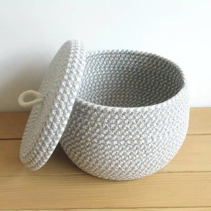 Woven Fabric Storage Basket Dustproof Cosmetic Organiser