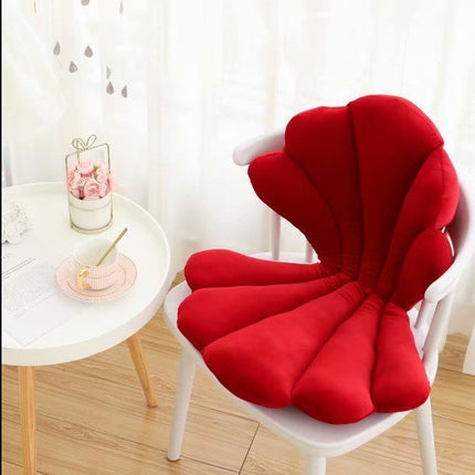 Velvet Shell Chair Cushion | Luxe Rose Seat Pillow