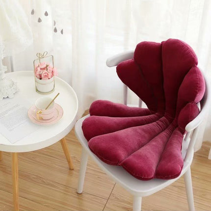 Velvet Shell Chair Cushion | Luxe Rose Seat Pillow