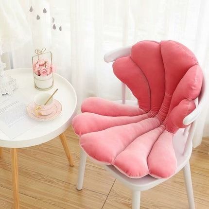 Velvet Shell Chair Cushion | Luxe Rose Seat Pillow