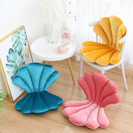 Velvet Shell Chair Cushion | Luxe Rose Seat Pillow
