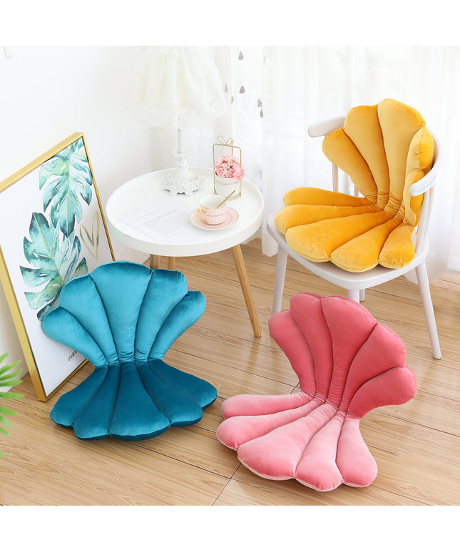 Velvet Shell Chair Cushion | Luxe Rose Seat Pillow