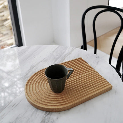 Geometric Wooden Tray – Curved Arc Design | Elegant Serving & Display