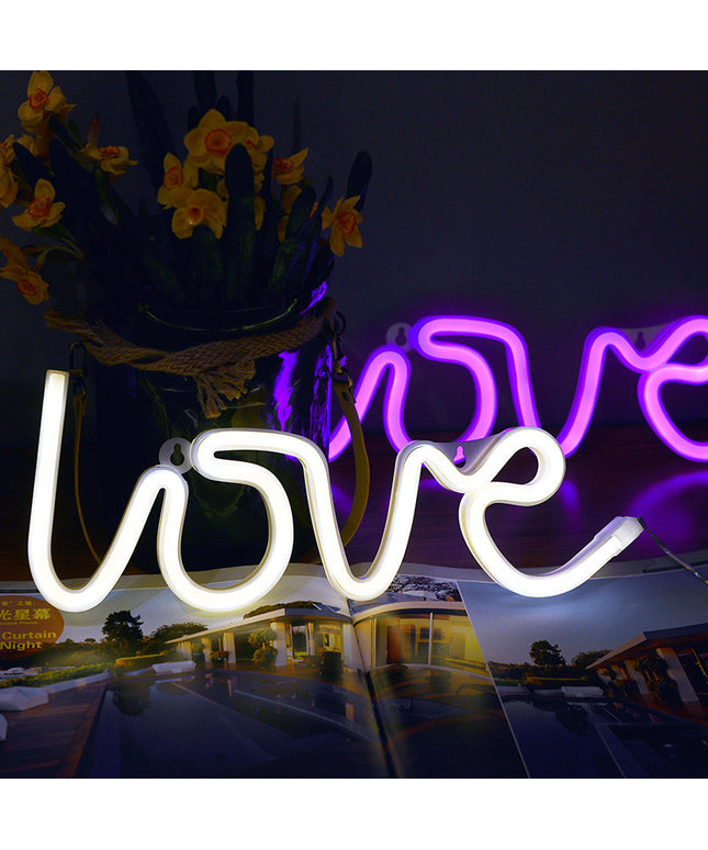 LED “Love” Neon Sign – Pink or Warm White Party & Wedding Décor | Ikeame