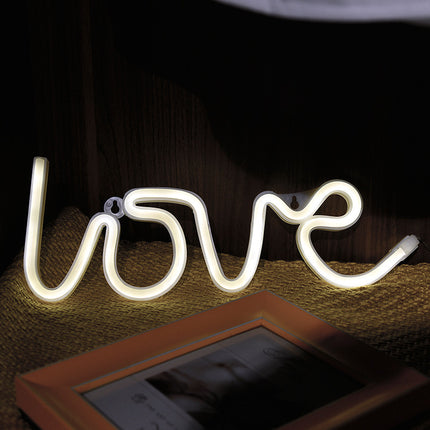 LED “Love” Neon Sign – Pink or Warm White Party & Wedding Décor | Ikeame