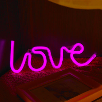 LED “Love” Neon Sign – Pink or Warm White Party & Wedding Décor | Ikeame