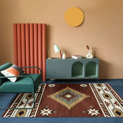 Bohemian Living Room Sofa Carpet | Nordic Folk Style Rug