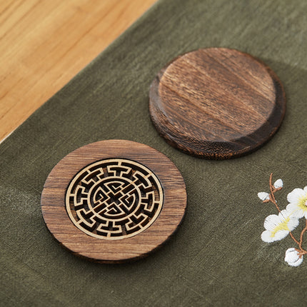 Desk Heat-resistant High-quality Carved Wooden Coaster