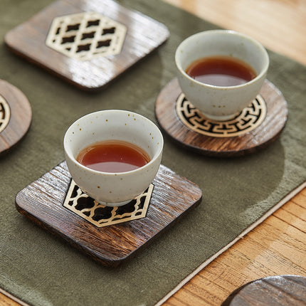 Desk Heat-resistant High-quality Carved Wooden Coaster