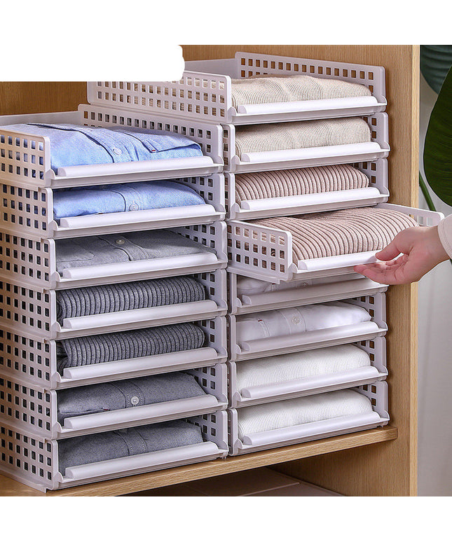 Stackable Drawer Storage Boxes 5 Pack Bedroom Organiser