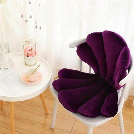 Velvet Shell Chair Cushion | Luxe Rose Seat Pillow