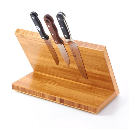 Bamboo Magnetic Knife Block 🔪 – Anti-Skid Base