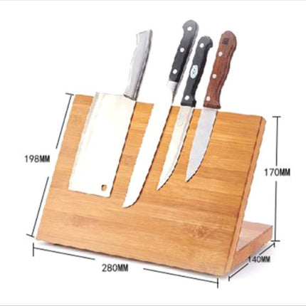 Bamboo Magnetic Knife Block 🔪 – Anti-Skid Base