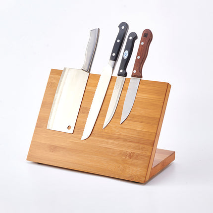 Bamboo Magnetic Knife Block 🔪 – Anti-Skid Base