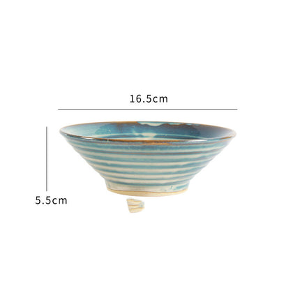 Ceramic Soup Bowl and Bamboo Hat Bowl