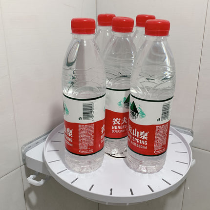 Suction Wall Type Non-perforated Bathroom Rotating Triangle Shelf