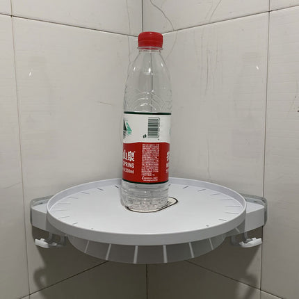 Suction Wall Type Non-perforated Bathroom Rotating Triangle Shelf