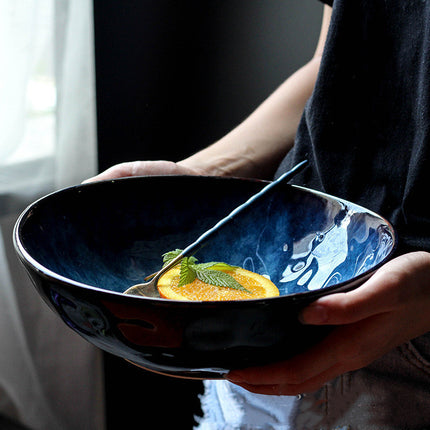 Deep Blue/Black Ombre Ceramic Bowls – 3 Sizes, Porcelain