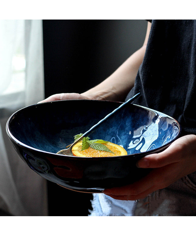 Deep Blue/Black Ombre Ceramic Bowls – 3 Sizes, Porcelain