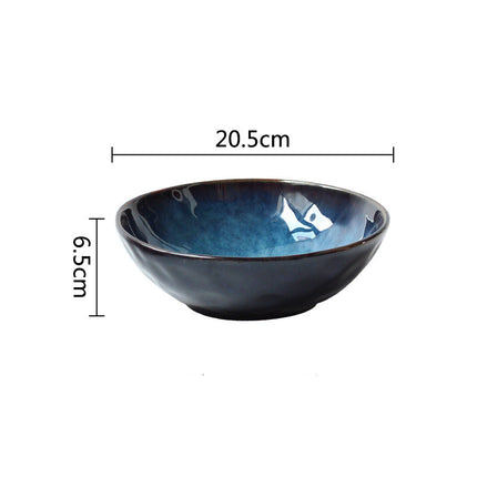 Deep Blue/Black Ombre Ceramic Bowls – 3 Sizes, Porcelain