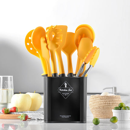 Silicone Kitchen Utensil Set with Holder | 10 Piece Cooking Tools