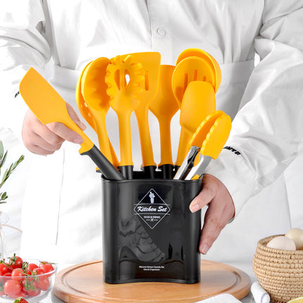 Silicone Kitchen Utensil Set with Holder | 10 Piece Cooking Tools