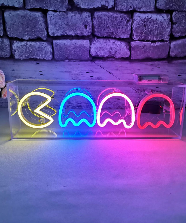 Pac-Man Neon Light | Retro Gaming LED Wall Décor