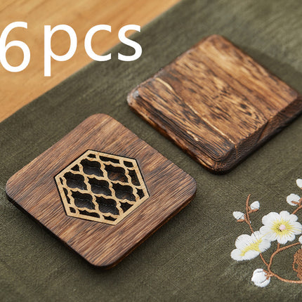 Desk Heat-resistant High-quality Carved Wooden Coaster