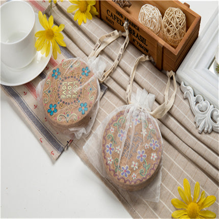 Round Wooden Coasters | Painted Floral Drink Mats