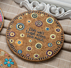 Round Wooden Coasters | Painted Floral Drink Mats