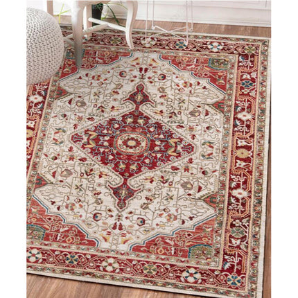 Nordic Bohemian Deep Red Rug | Living Room Statement Carpet