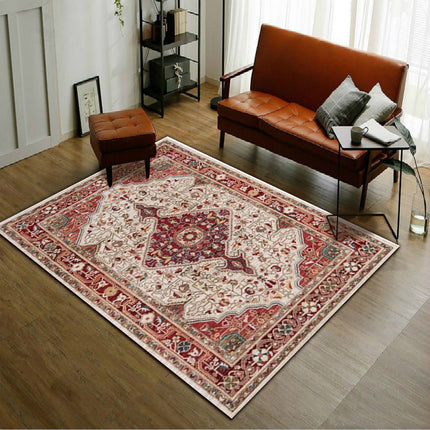 Nordic Bohemian Deep Red Rug | Living Room Statement Carpet