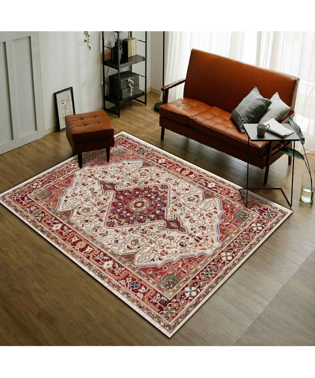 Nordic Bohemian Deep Red Rug | Living Room Statement Carpet