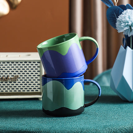 Painted Ceramic Mug 440ml | Colourful Creative Coffee Cup