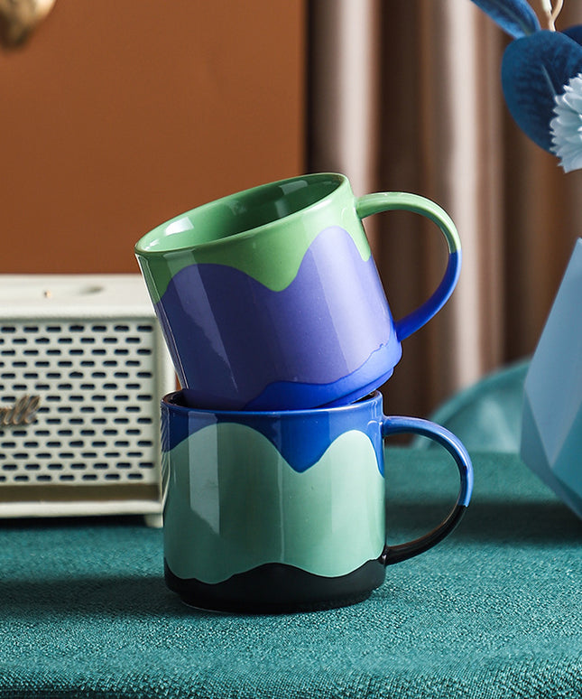 Painted Ceramic Mug 440ml | Colourful Creative Coffee Cup