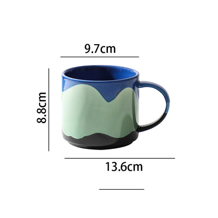 Painted Ceramic Mug 440ml | Colourful Creative Coffee Cup