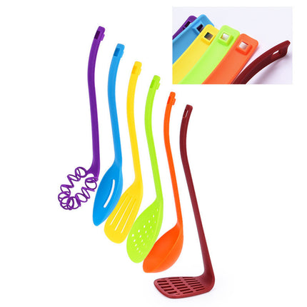 Six-Piece Non-Stick Nylon Cookware Set – Colourful, Stacks Snuggly, Purple, Blue, Red, Green, Orange | Ikeame