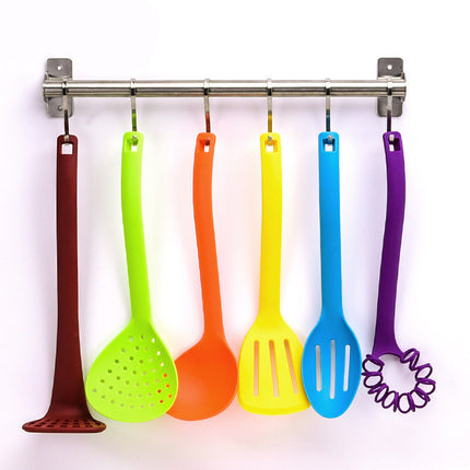 Six-Piece Non-Stick Nylon Cookware Set – Colourful, Stacks Snuggly, Purple, Blue, Red, Green, Orange | Ikeame