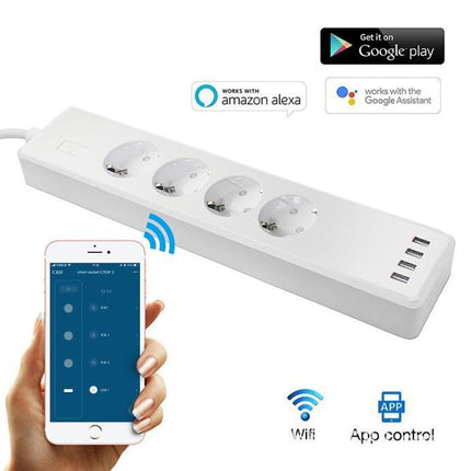 Tuya Smart Power Strip – WiFi Remote Control Multi-Socket Extension with Alexa Support
