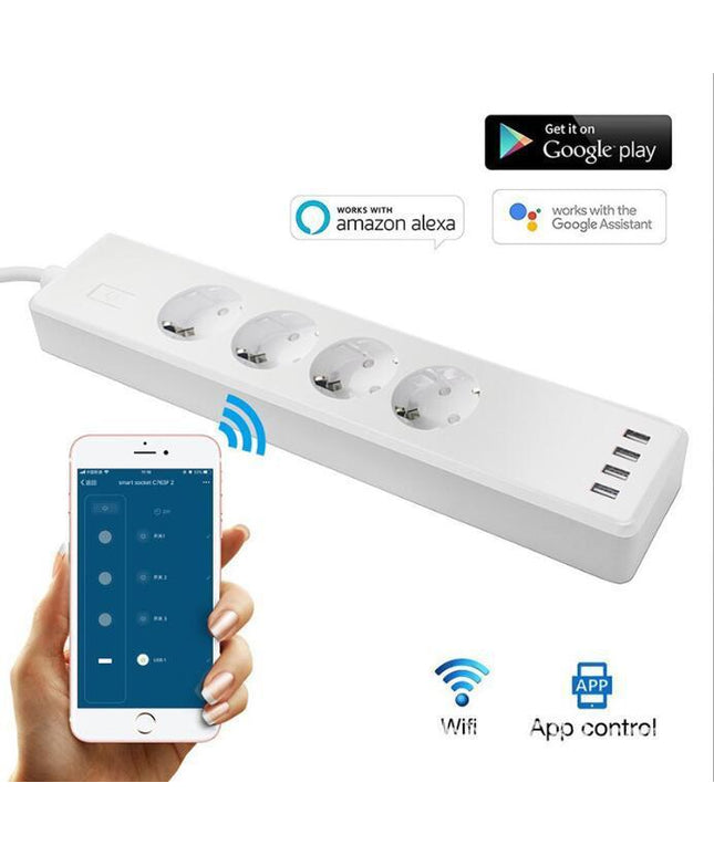 Tuya Smart Power Strip – WiFi Remote Control Multi-Socket Extension with Alexa Support