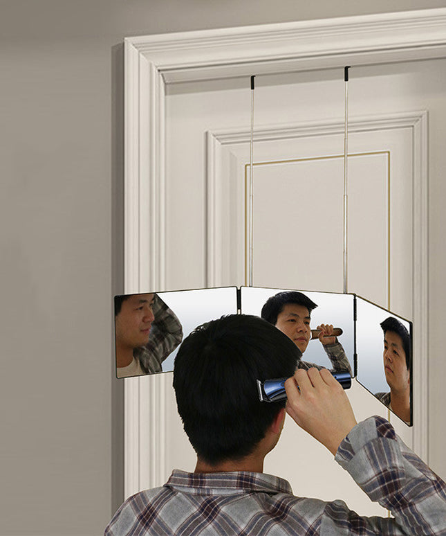 Telescopic Adjustable Hanging Three-sided Folding Mirror