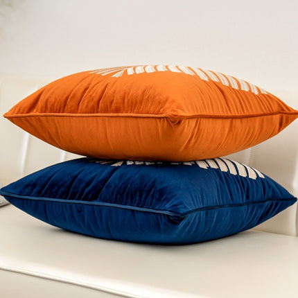 Dutch Velvet Embroidered Cushion Cover – Luxury Leaf Pillow 45×45cm | Ikeame