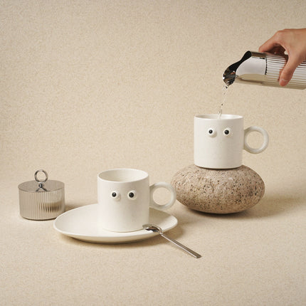 Googly Eyes Mug & Plate Set | Fun Nordic Ceramic Tableware