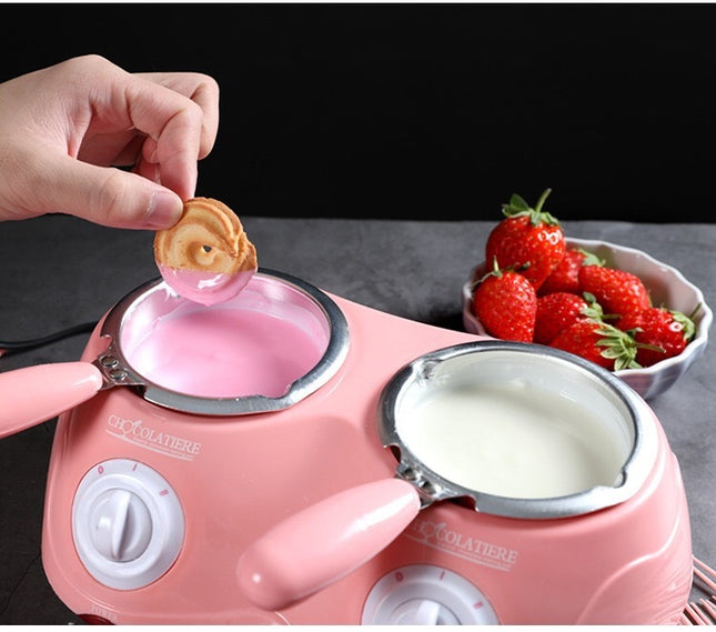 Mini Chocolate Fondue Pot – Pink & Yellow Melting Pot | Ikeame