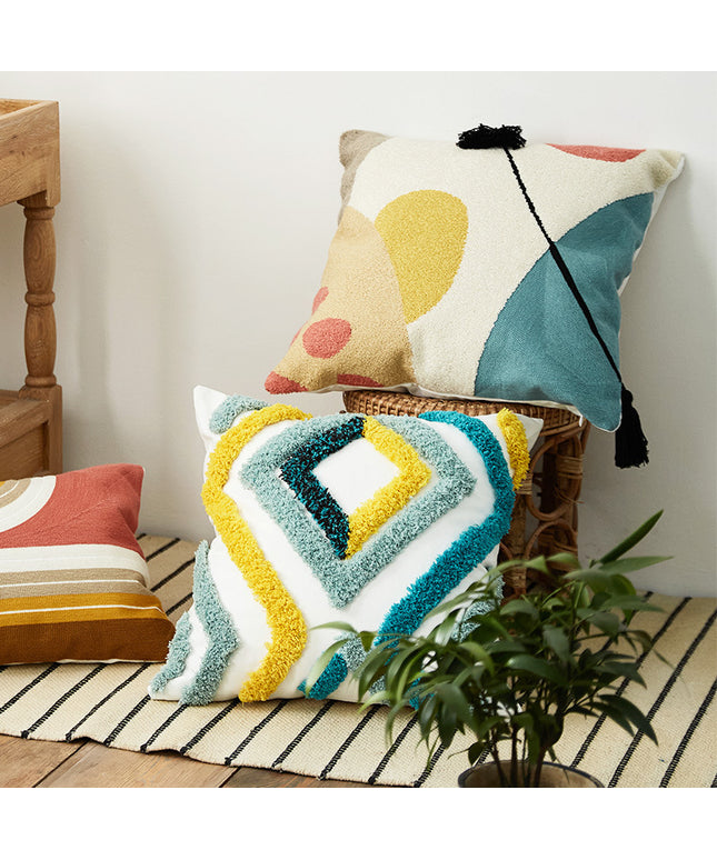 Tufted Nordic Geometric Cushion Covers – 2 Designs