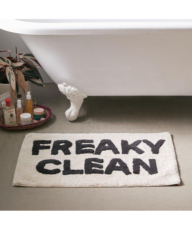 🖤🤍 Fun Slogan Bathroom Floor Mats – Absorbent Non-Slip Door & Bath Carpets